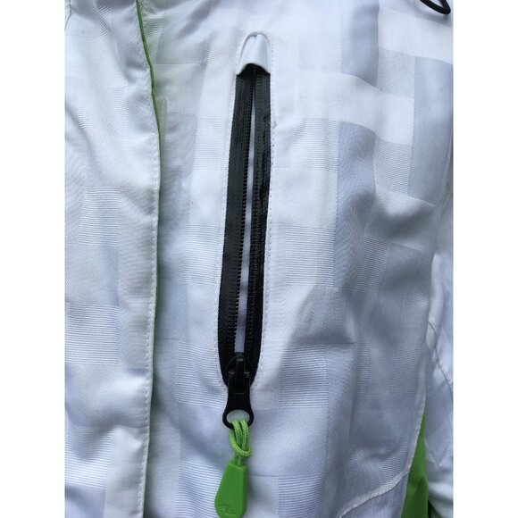 Athletic Works Women Ski Jacket White Green Size L Removable Hood Zip Up - Picture 4 of 12